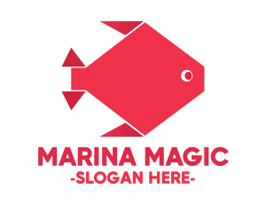 Origami Red Fish logo design