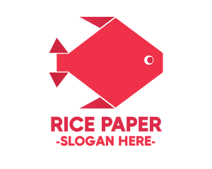 Origami Red Fish logo design