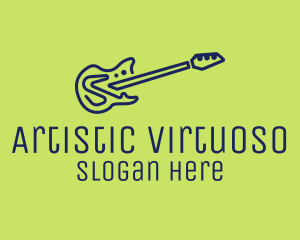 Blue Electric Guitar logo design