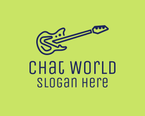 Blue Electric Guitar logo design