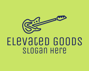 Blue Electric Guitar logo design