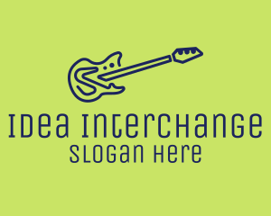 Blue Electric Guitar logo design