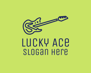 Blue Electric Guitar logo design