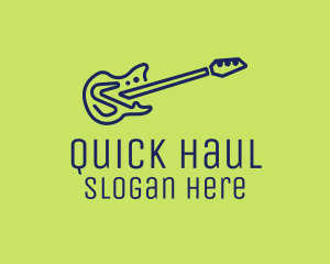 Blue Electric Guitar logo design