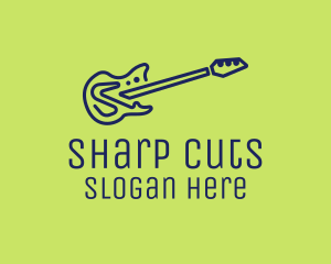 Blue Electric Guitar logo design