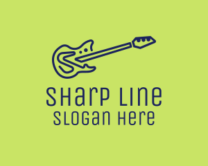 Blue Electric Guitar logo design