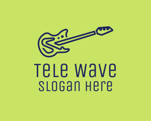 Blue Electric Guitar logo design