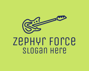 Blue Electric Guitar logo design