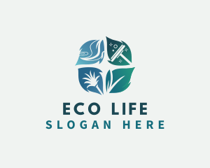 Eco Cleaning Housekeeping logo design