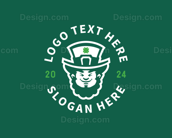 Irish Leprechaun Clover Logo