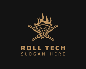 Hot Rolling Pin Pizza logo design