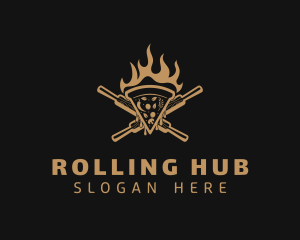 Hot Rolling Pin Pizza logo design