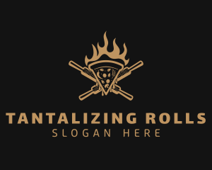 Hot Rolling Pin Pizza logo design