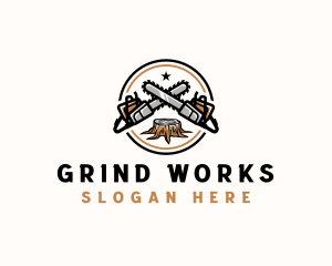 Chainsaw Stump Grinding logo design