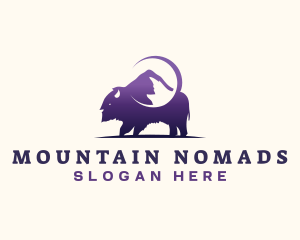 Mountain Bison Bull logo design