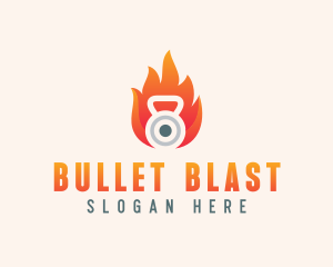 Fire Kettlebell Weights logo design