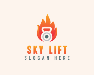 Fire Kettlebell Weights logo design