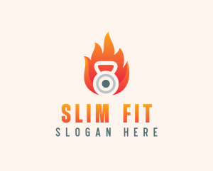 Fire Kettlebell Weights logo design