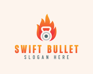 Fire Kettlebell Weights logo design