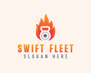 Fire Kettlebell Weights logo design