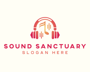 Sound Headphones DJ logo design