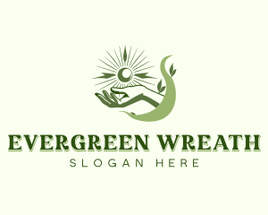 Organic Wellness Hand logo design