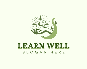 Organic Wellness Hand logo design