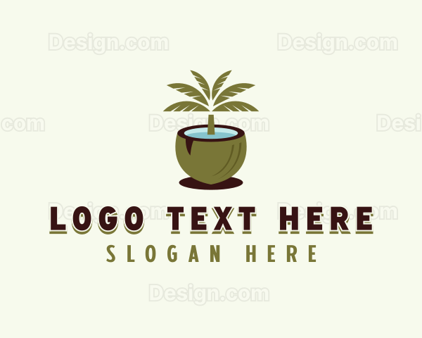 Tropical Coconut Tree Logo