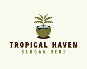 Tropical Coconut Tree logo design