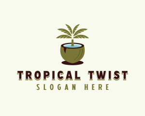 Tropical Coconut Tree logo design