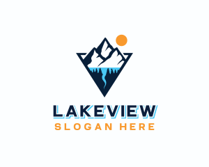 Mountain Forest Lake River logo design