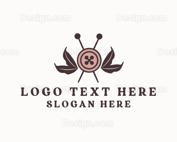 Rustic Sewing Button Pins Logo