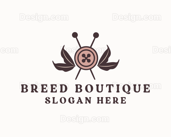 Rustic Sewing Button Pins Logo