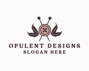 Rustic Sewing Button Pins Logo