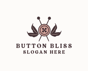 Rustic Sewing Button Pins logo design