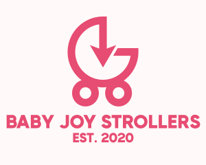 Pink Arrow Stroller logo design