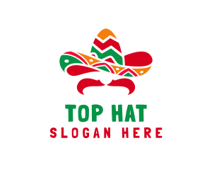 Mustache Mexican Hat logo design