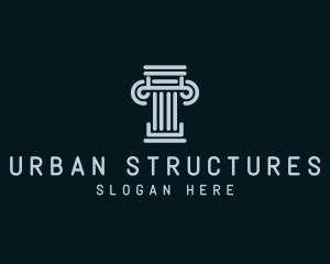 Greek Pillar Architecture logo design