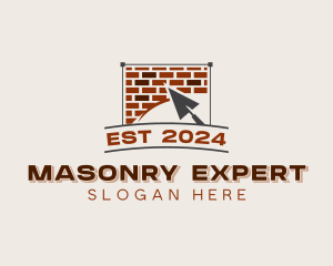 Trowel Masonry Construction logo design