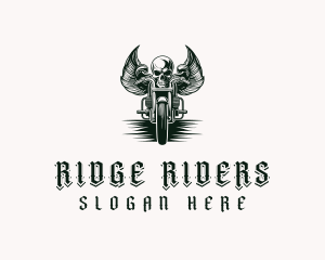 Motorcycle Biker Skull logo design