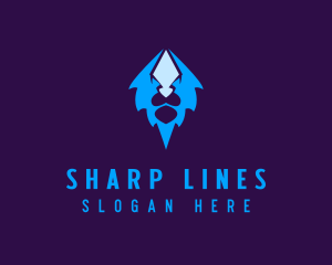 Sharp Lion Face logo design