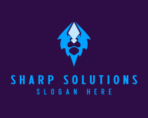 Sharp Lion Face logo design