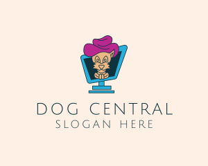 Dog Computer Monitor logo design