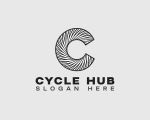 Circular Swirl Letter C  logo design