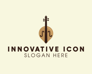 Cello Music Note logo design