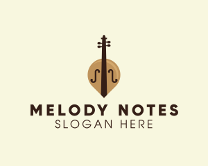 Cello Music Note logo design