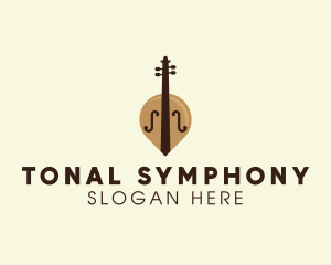 Cello Music Note logo design