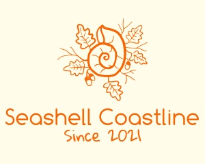 Snail Shell Acorn Leaves logo design