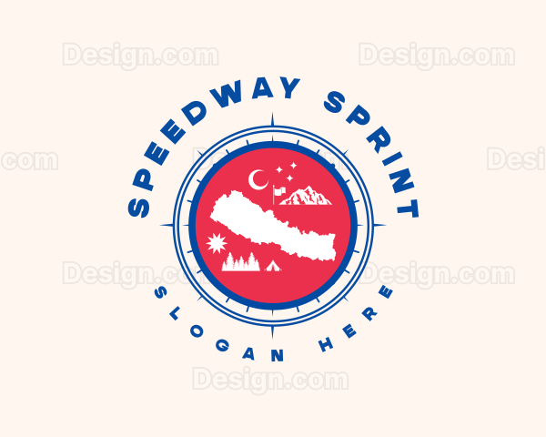 Nepal Map Tourism Logo
