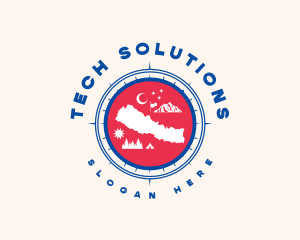 Nepal Map Tourism Logo